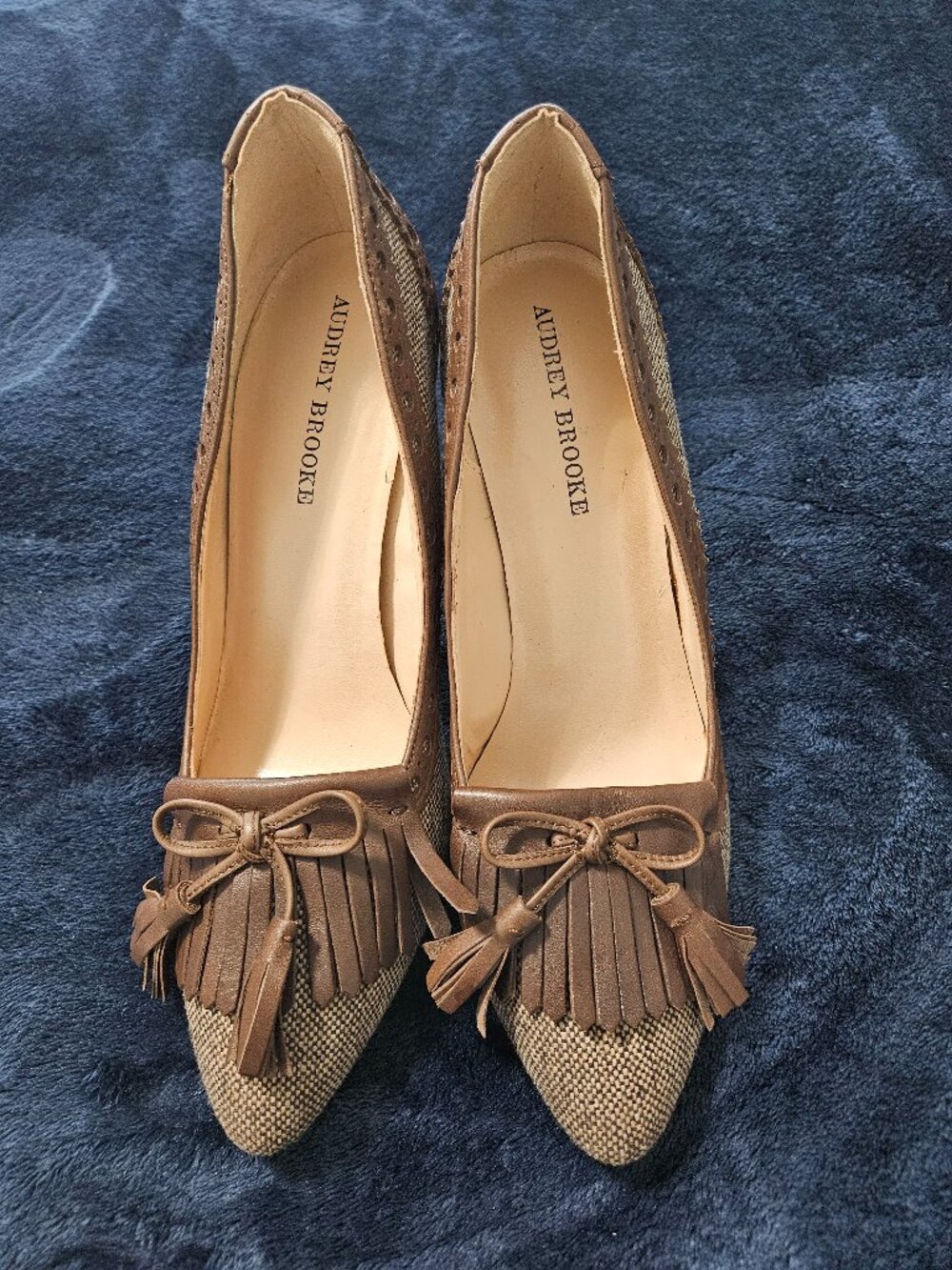 Audrey Brooke Pauline Tweed and Leather Women's Heels